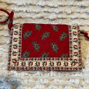 Vintage Vera Bradley Designs Classic Red 1991 Paisley Print Crossbody Bag